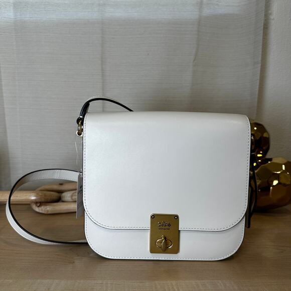 Coach Handbags - COACH White Bone Hutton Saddle Crossbody Bag
